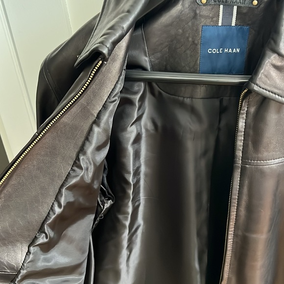 Cole Haan Men’s Small Leather Jacket - Picture 2 of 6